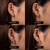 Brincos em Prata 925 com Banho de Ouro 18k e Moissanite – Yuna Joias - Yuna Joias