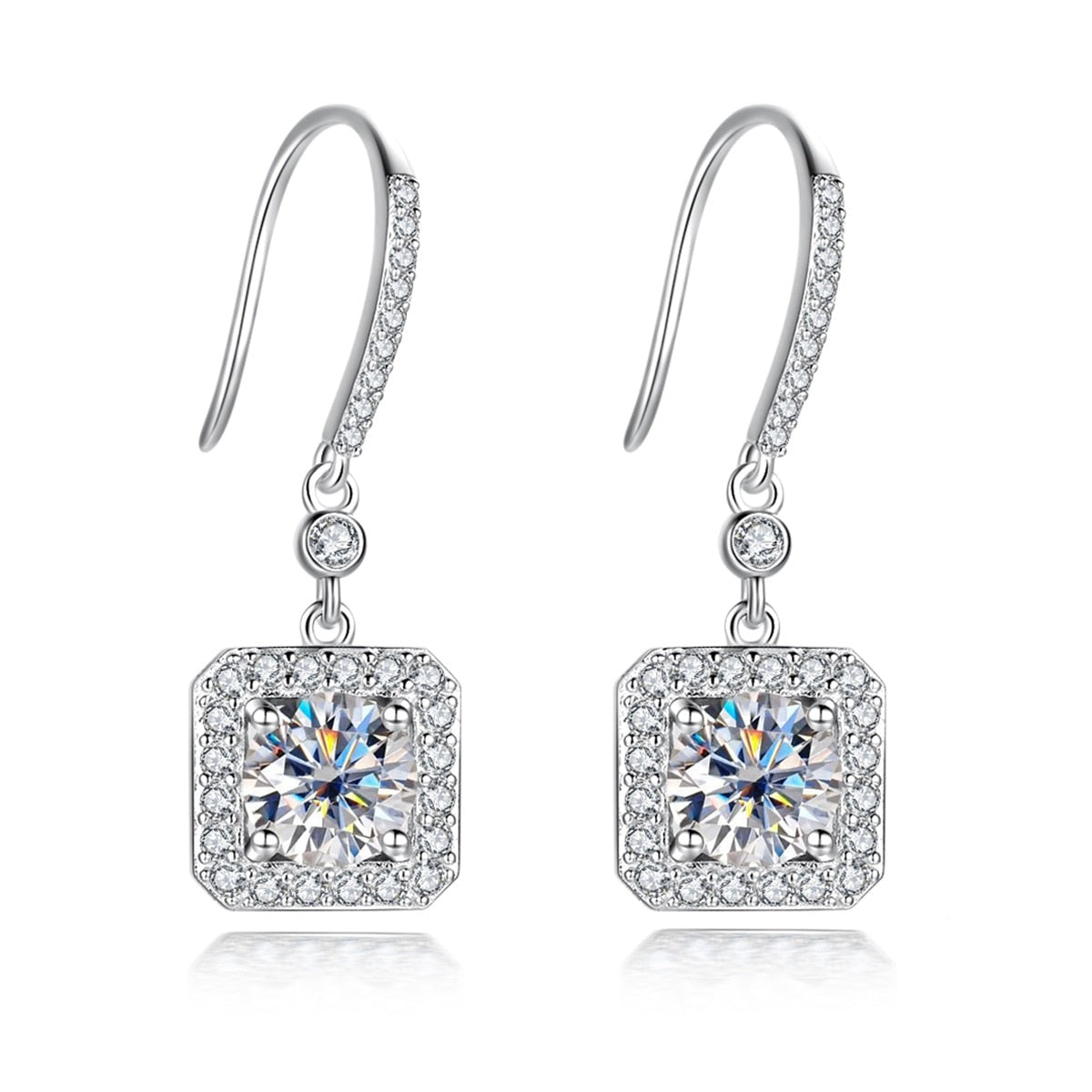 Brincos de Moissanite 2.0 Ct em Prata 925 com Banho de Ouro 18K – Yuna Joias - Yuna Joias