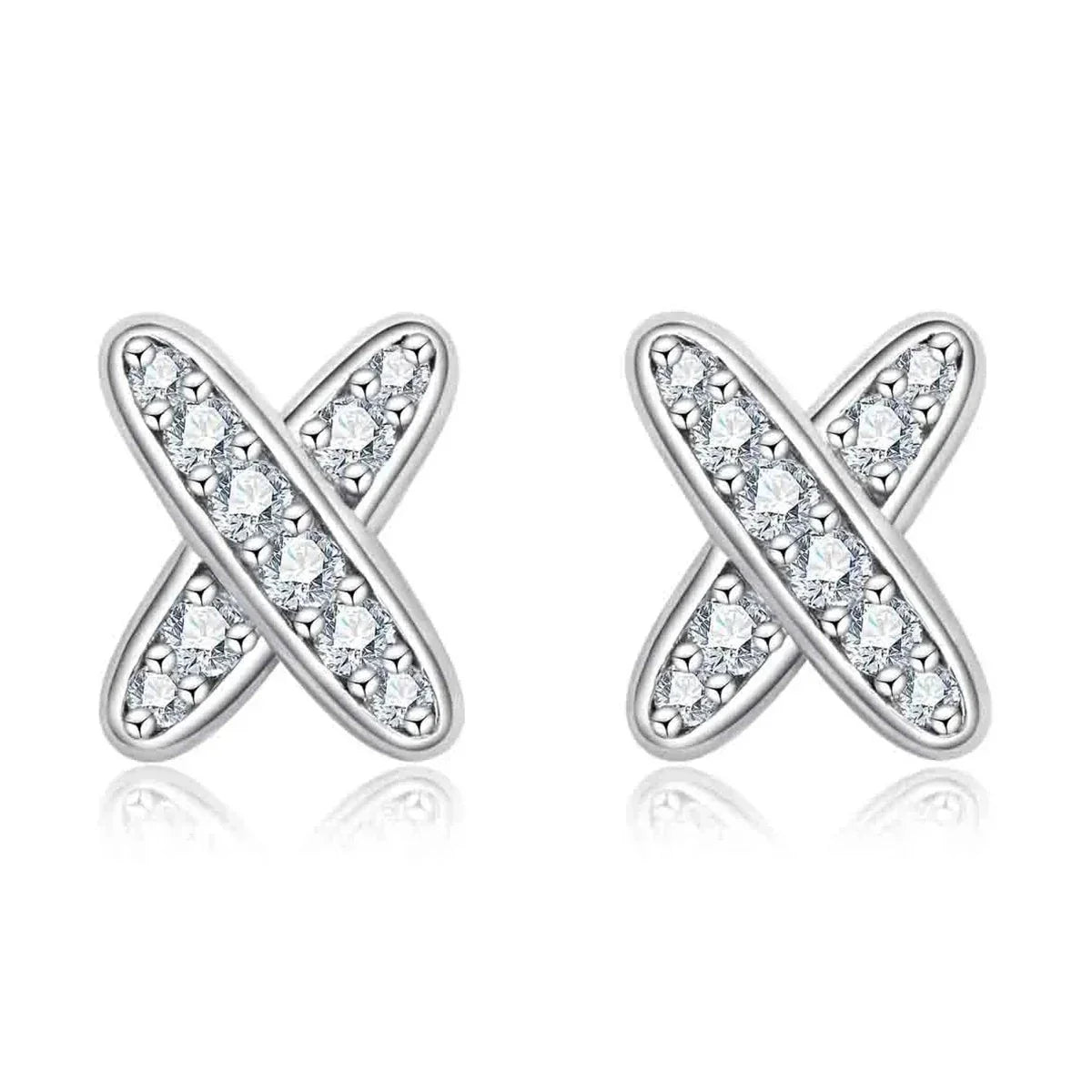 Brincos de Moissanite Formato X em Prata 925 com Ouro 18K – Yuna Joias - Yuna Joias