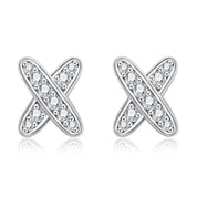 Brincos de Moissanite Formato X em Prata 925 com Ouro 18K – Yuna Joias - Yuna Joias