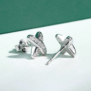 Brincos de Moissanite Formato X em Prata 925 com Ouro 18K – Yuna Joias - Yuna Joias