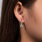 Brincos de Moissanite com Prata 925 e Banho de Ouro Branco 18k – Yuna Joias - Yuna Joias