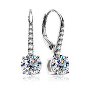 Brincos de Moissanite com Prata 925 e Banho de Ouro Branco 18k – Yuna Joias - Yuna Joias