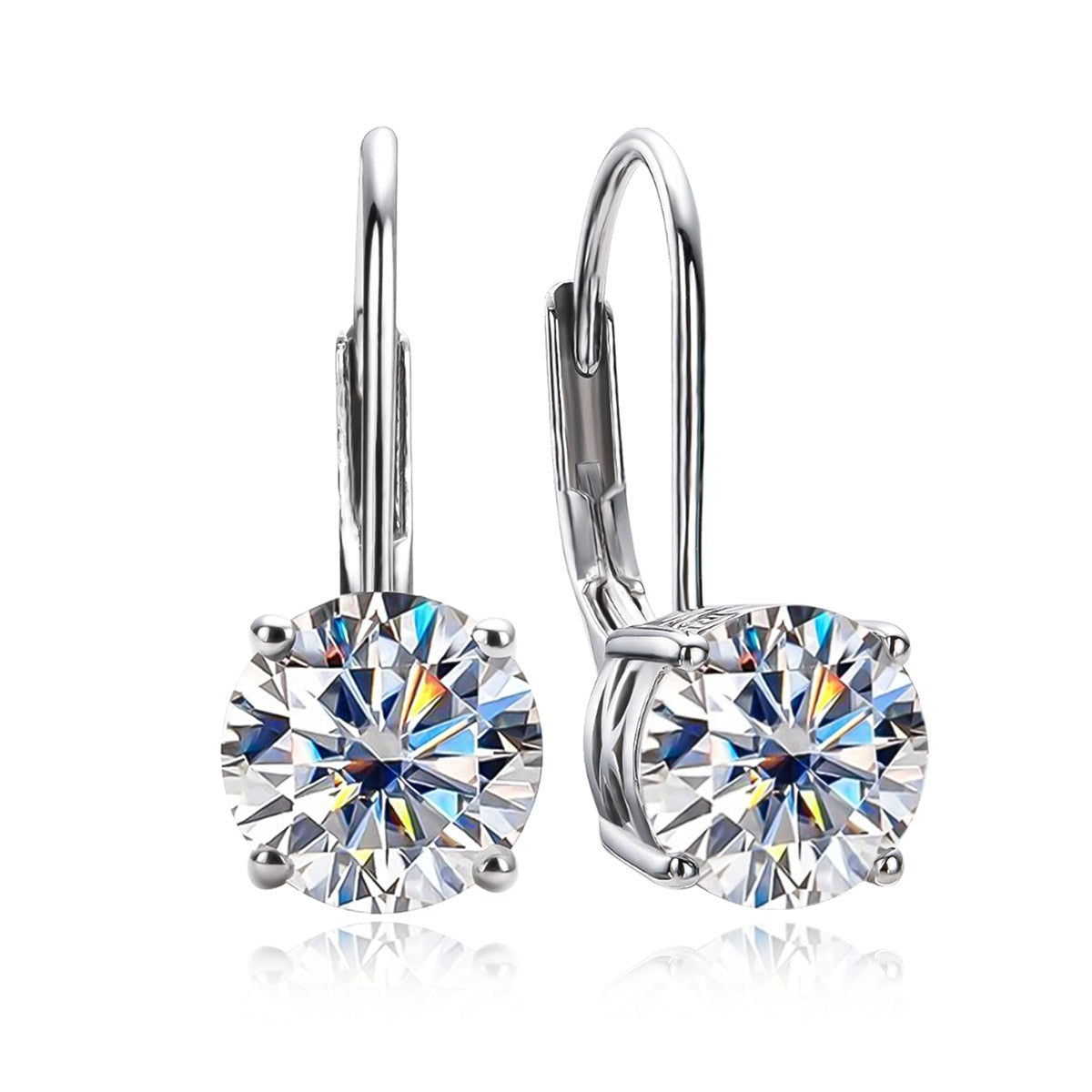 Brinco Moissanite 2.0ct Prata 925 com Banho de Ouro 18k – Yuna Joias - Yuna Joias