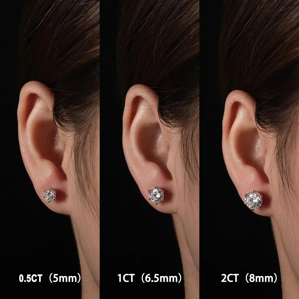 Brincos com Moissanite 2.0ct – Prata 925 com Banho de Ouro 18k - Yuna Joias - Yuna Joias