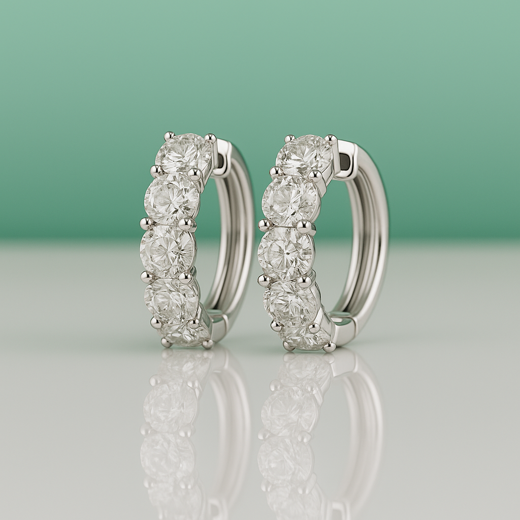 Brincos em Prata 925 com Banho de Ouro 18k e Moissanite – Yuna Joias - Yuna Joias