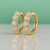 Brincos em Prata 925 com Banho de Ouro 18k e Moissanite – Yuna Joias - Yuna Joias