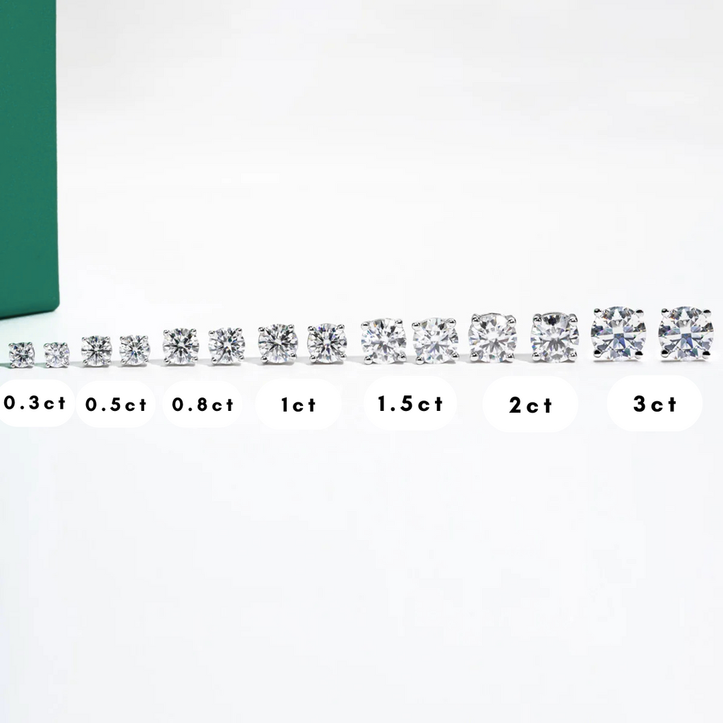 Brincos de Moissanite em Prata S925 com Haste em Ouro 10K Certificação GRA - Yuna Joias - Yuna Joias