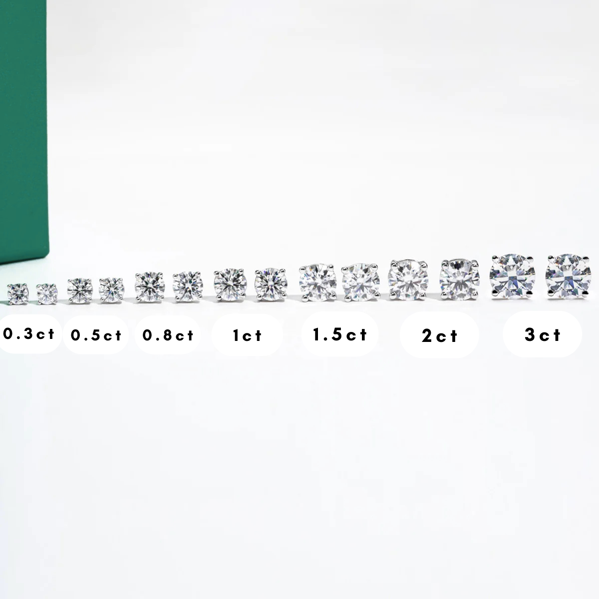 Brincos de Moissanite em Prata S925 com Haste em Ouro 10K Certificação GRA - Yuna Joias - Yuna Joias