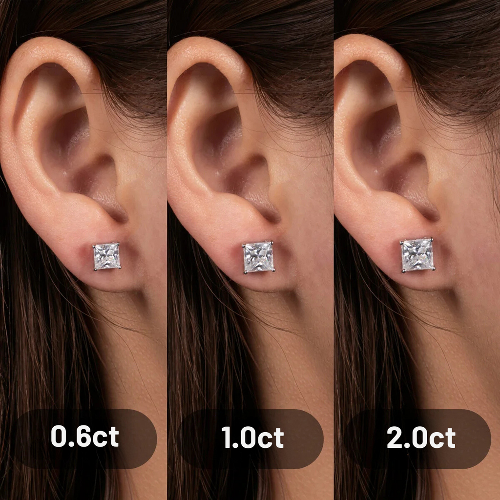 Brincos de Moissanite em Prata S925 e Ouro 10k - Yuna Joias - Yuna Joias