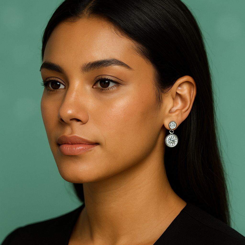 Brincos Par de Luz com Moissanites 1.2ct – Prata 925 com Ouro Branco 18k - Yuna Joias - Yuna Joias