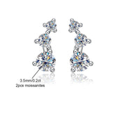 Brincos Triângulo de Moissanite em Prata 925 com Banho de Ouro Branco 18k – Yuna Joias - Yuna Joias
