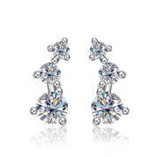 Brincos Triângulo de Moissanite em Prata 925 com Banho de Ouro Branco 18k – Yuna Joias - Yuna Joias