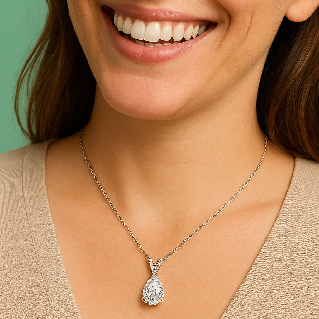 Colar de Moissanite 2.0ct em Prata 925 com Banho de Ouro 18k – Yuna Joias - Yuna Joias