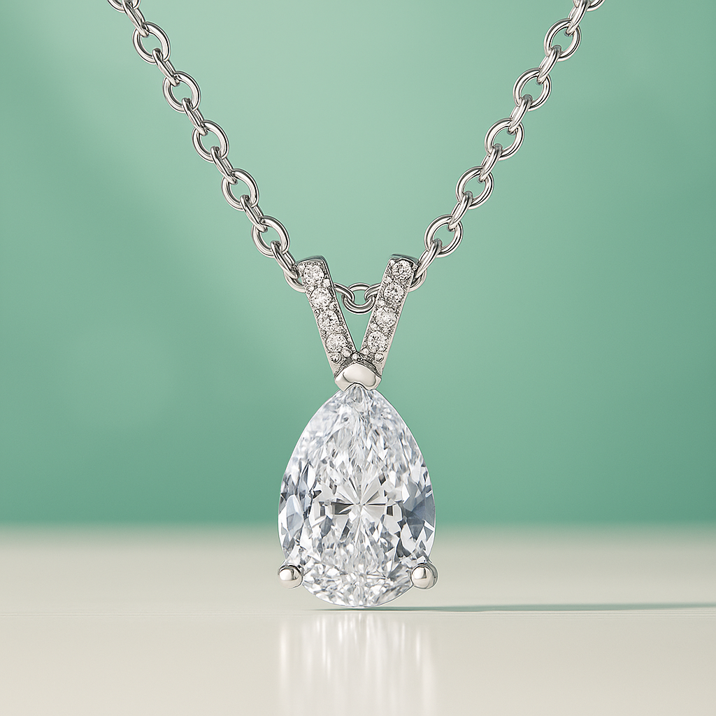 Colar de Moissanite 2.0ct em Prata 925 com Banho de Ouro 18k – Yuna Joias - Yuna Joias