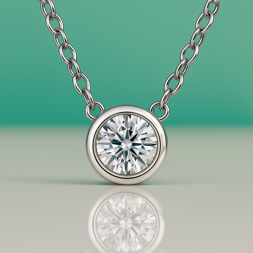 Colar de Prata 925 com Ouro 18k e Moissanite - Yuna Joias - Yuna Joias