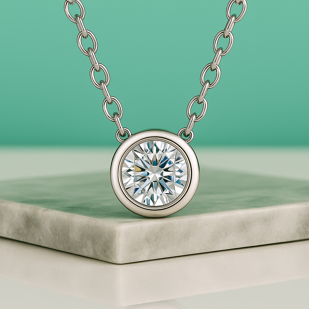 Colar de Prata 925 com Ouro 18k e Moissanite - Yuna Joias - Yuna Joias