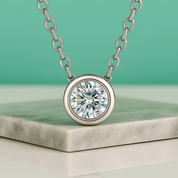 Colar de Prata 925 com Ouro 18k e Moissanite - Yuna Joias - Yuna Joias