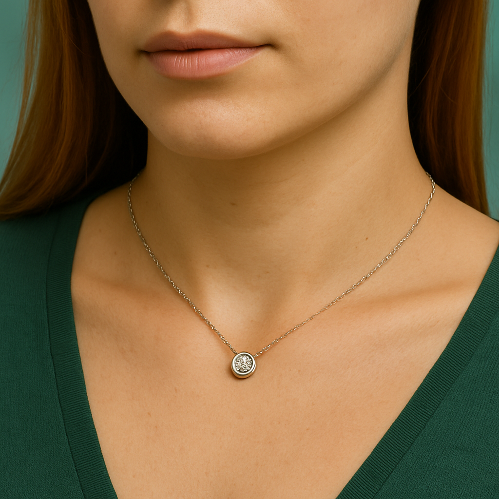 Colar de Prata 925 com Ouro 18k e Moissanite - Yuna Joias - Yuna Joias