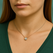 Colar de Prata 925 com Ouro 18k e Moissanite - Yuna Joias - Yuna Joias