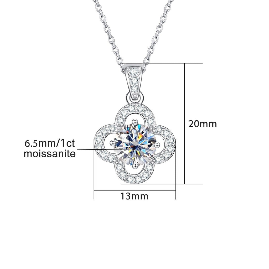 Colar em Ouro Branco 18k Moissanite em Formato de Flor - Yuna Joias - Yuna Joias
