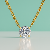Colar Ponto de Luz com Moissanite Brilhante – Prata 925, Ouro 18K e Certificação GRA - Yuna Joias - Yuna Joias