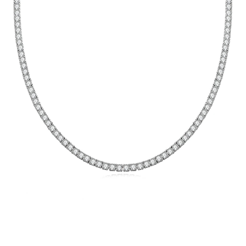 Colar Riviera com Moissanites em Prata 925 e Ouro Branco 18K - Yuna Joias - Yuna Joias