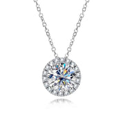 Colar de Moissanite Round em Ródio Branco e Ouro Branco 18k - Yuna Joias - Yuna Joias