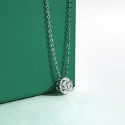 Colar de Moissanite Round em Ródio Branco e Ouro Branco 18k - Yuna Joias - Yuna Joias