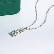 Colar Trilogy com Moissanites – Luxo Atemporal em Prata 925 ou Ouro 10k, 14k e 18k - Yuna Joias - Yuna Joias