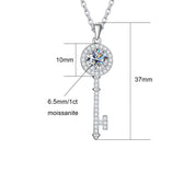 Colar Key Moissante 1.0ct em Prata 925 com banho de ródio e ouro 18k – Yuna Joias - Yuna Joias