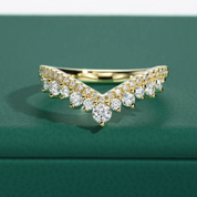 Meia Aliança Imperial em Prata 925 com Moissanites e Banho de Ouro 18K Certificação GRA - Yuna Joias - Yuna Joias