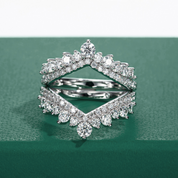 Meia Aliança Imperial em Prata 925 com Moissanites e Banho de Ouro 18K Certificação GRA - Yuna Joias - Yuna Joias