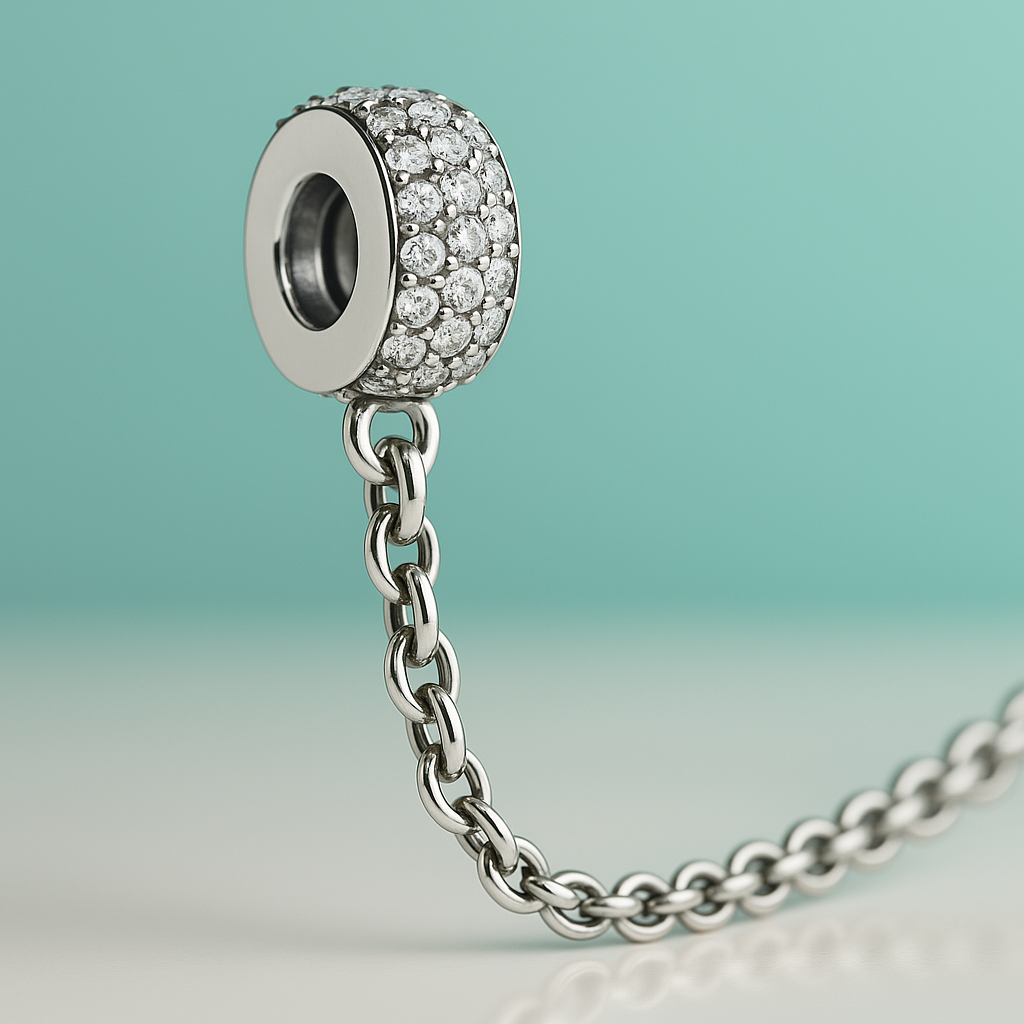 Pulseira Berloque de Prata 925 Coração + Berloque Vagalume e Berloque de Segurança – Yuna Joias - Yuna Joias