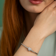 Pulseira Berloque de Prata 925 Coração + Berloque Vagalume e Berloque de Segurança – Yuna Joias - Yuna Joias