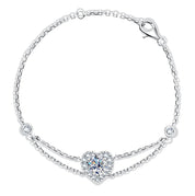 Pulseira com Moissanite em Prata 925 Formato de Coração - Yuna Joias - Yuna Joias