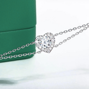 Pulseira com Moissanite em Prata 925 Formato de Coração - Yuna Joias - Yuna Joias