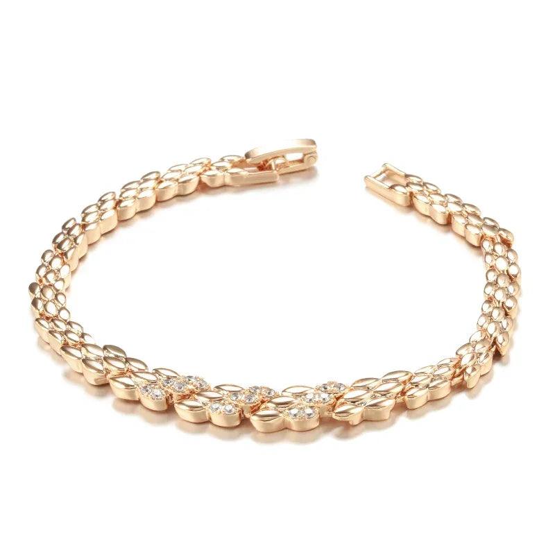 Pulseira Luxuosa em Ouro Rosa com Zircão Natural - Yuna Joias