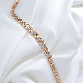 Pulseira Luxuosa em Ouro Rosa com Zircão Natural - Yuna Joias