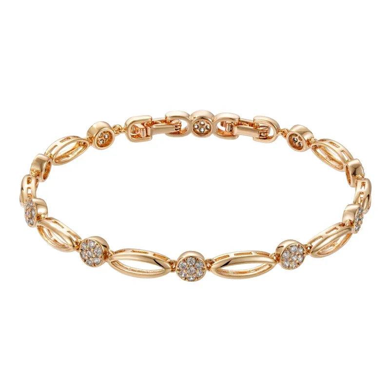 Pulseira Luxuosa em Ouro Rosa com Zircões Naturais - Yuna Joias