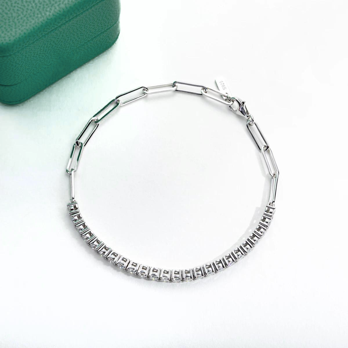 Pulseira Riviera Balance com Moissanites – Elegância Atemporal em Prata 925 - Yuna Joias - Yuna Joias