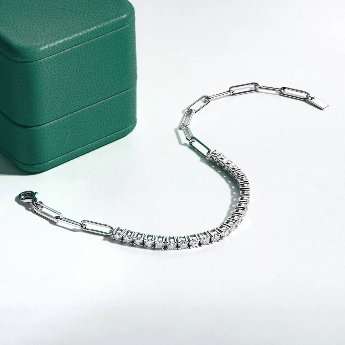 Pulseira Riviera Balance com Moissanites – Elegância Atemporal em Prata 925 - Yuna Joias - Yuna Joias