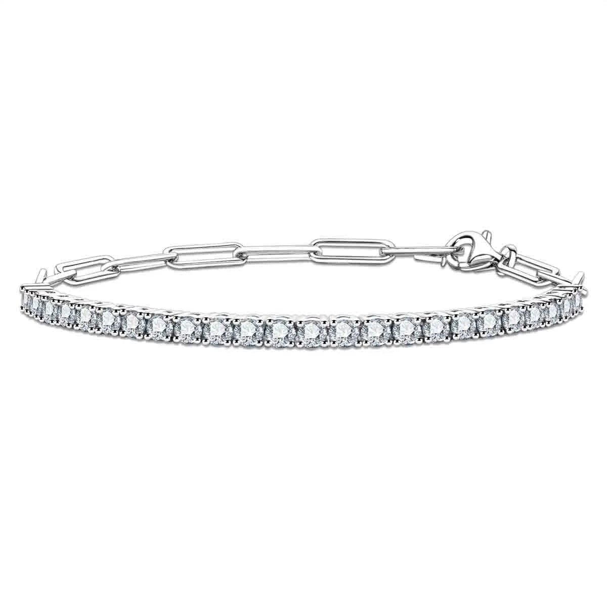 Pulseira Riviera Balance com Moissanites – Elegância Atemporal em Prata 925 - Yuna Joias - Yuna Joias