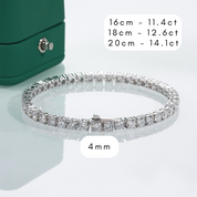Pulseira Riviera com Moissanites D-VVS1 em Prata 925 com Banho de Ouro 18k - Yuna Joias - Yuna Joias