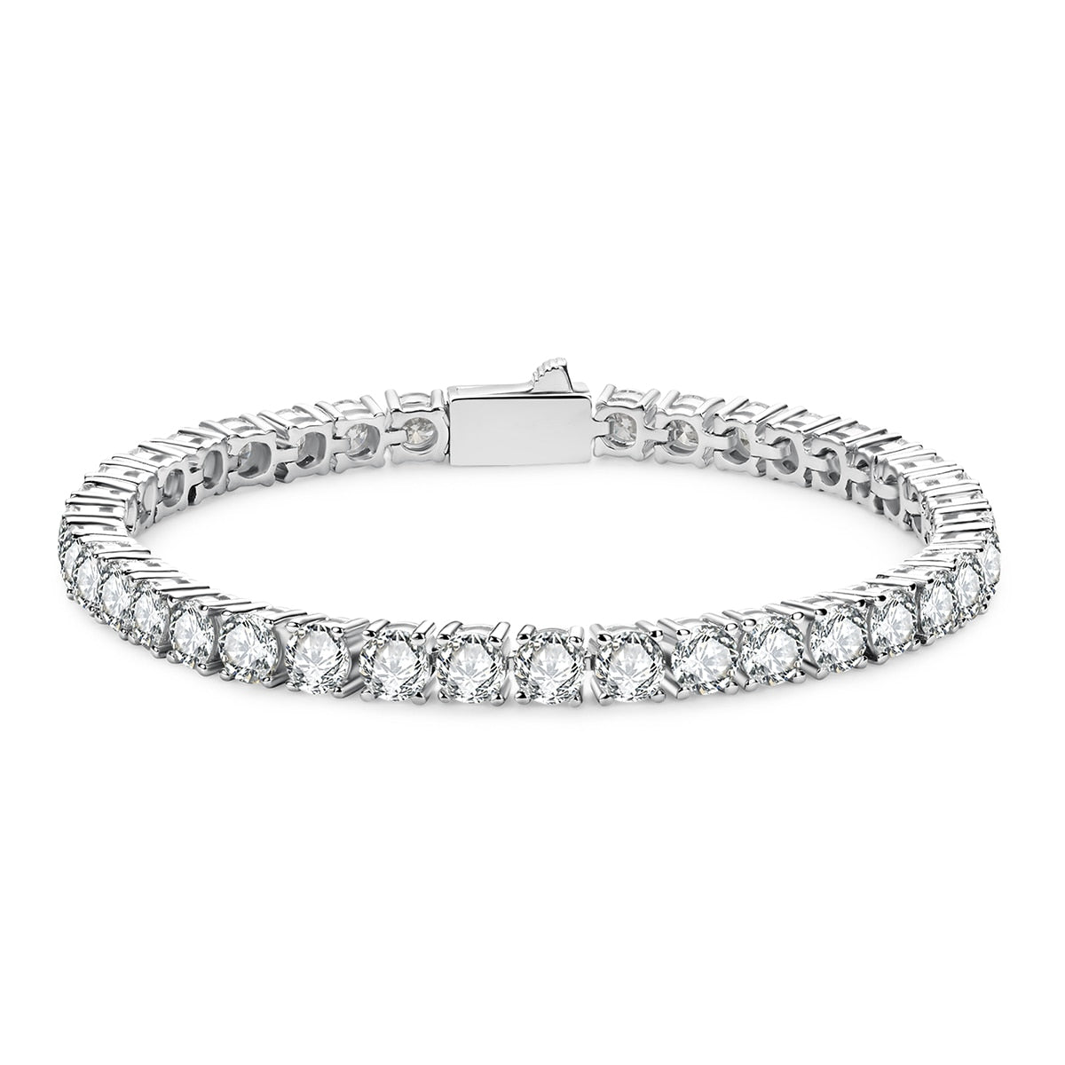 Pulseira Riviera com Moissanites D-VVS1 em Prata 925 com Banho de Ouro 18k - Yuna Joias - Yuna Joias