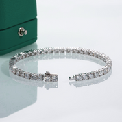 Pulseira Riviera com Moissanites D-VVS1 em Prata 925 com Banho de Ouro 18k - Yuna Joias - Yuna Joias
