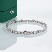 Pulseira Riviera com Moissanites D-VVS1 em Prata 925 com Banho de Ouro 18k - Yuna Joias - Yuna Joias