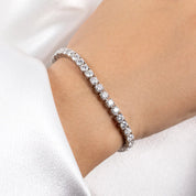 Pulseira Riviera com Moissanites D-VVS1 em Prata 925 com Banho de Ouro 18k - Yuna Joias - Yuna Joias