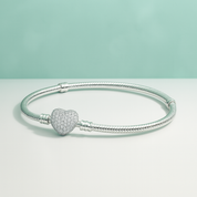 Pulseira Berloque de Prata 925 Coração + Berloque Vagalume e Berloque de Segurança – Yuna Joias - Yuna Joias